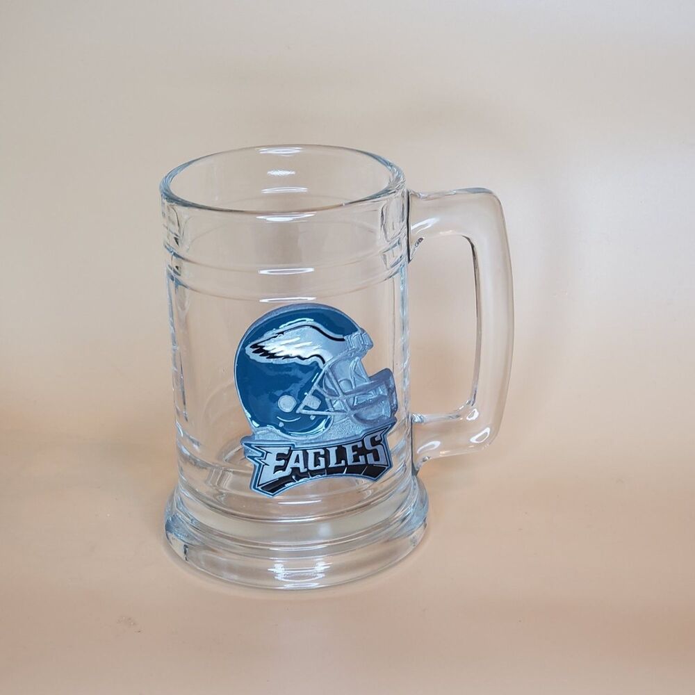 Philadelphia Eagles NFL Emblem Heavy Glass Beer Mug Stein Tankard